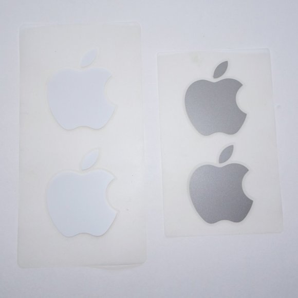 Genuine Apple Logo Laptop Stickers White & Space Gray - Picture 1 of 2